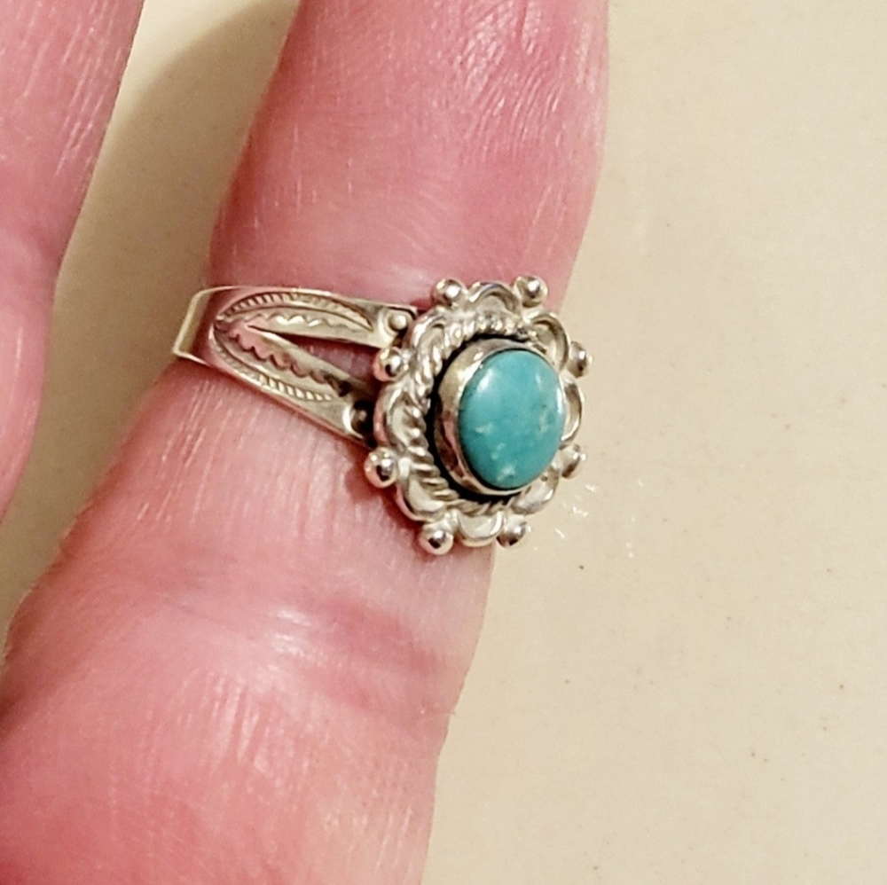 Solid Sterling Silver Bell Trading Post Turquoise… - image 6